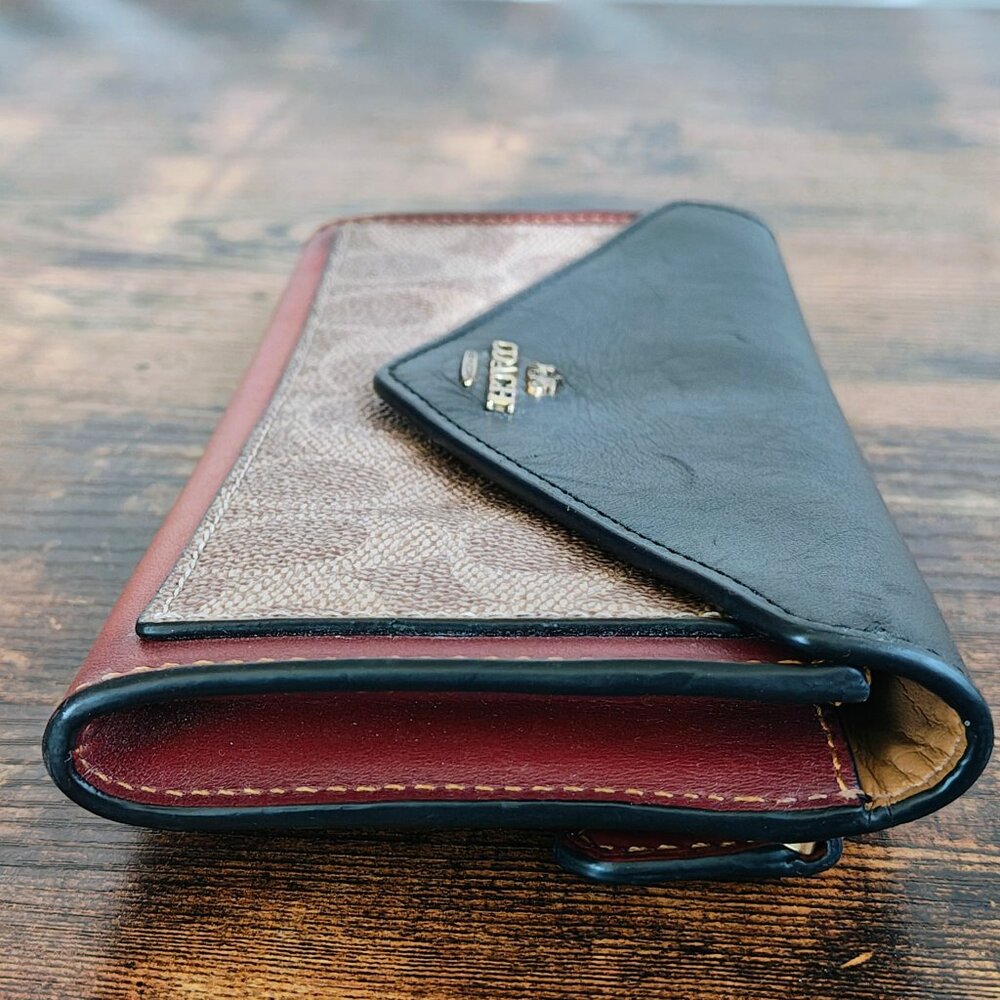 COACH Signature Color Block Slim Wallet - Picture 7 of 11